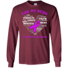 Image of Alzheimer's Awareness Shirt For My Hero Ribbon Heart Tee