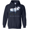 Image of Alaska Day Moose Snowy Mountain Long Sleeve Shirt