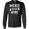 Image of Funny Halloween Wine Shirt Wicked Before Wine T-Shirt