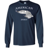 Image of AMERICAN Spirit Bald Eagle Long Sleeve T-shirt B & W Art