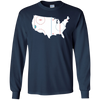 Image of American Map Shirt Ice Hockey Rink Novelty Long Sleeve Tee