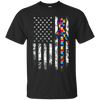 Image of Autism Awareness T-Shirt American Flag Distressed Tee