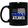 Image of Atlanta Skyline Distressed American Flag Long Sleeve Shirt