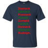 Image of Santa Claus's Reindeer Character List T-Shirt