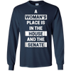 Image of a woman's place is in the house and the senate t-shirt