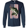 Image of American Flag Patriotic Bass Fishing Shirt for Men Women