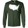 Image of American Map Shirt Ice Hockey Rink Novelty Long Sleeve Tee