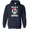 Image of Funny Halloween Skull Teachers Love Brains Long Sleeve Shirt