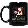 Image of Santa Riding Cow Merry Xmas Farming Gift Tshirt