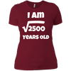 Image of 50 year old 50th Birthday Gift Idea: Square Root of 2500 Tee