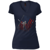 Image of American Flag Red White and Dingers Vintage Baseball T-shirt