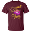 Image of August Birthday Purple Lips Slay T-shirt Birthday Gift