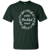 Image of "Grateful Thankful Blessed " Floral Thanksgiving Fall Tee