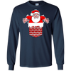Image of Santa Stuck In Chimney Christmas Pocket T Shirt Gift