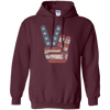 Image of 4th of July Vintage American Flag Big Peace Sign T-Shirt