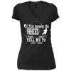 Image of "I Fish Because of the Voices" Fishing T-shirt for Fisherman
