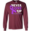 Image of Alzheimer's Awareness Never Give Up Long Sleeve T-Shirt