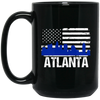 Image of Atlanta Skyline Distressed American Flag Long Sleeve Shirt