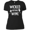 Image of Funny Halloween Wine Shirt Wicked Before Wine T-Shirt