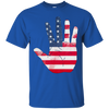 Image of American Flag Waving Hand Hi Five Patriotic Gift Long Sleeve