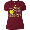 Image of WITH JESUS IN HER HEART & A Softball Hand She Is T-Shirt