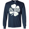 Image of 0% Irish T-Shirt Vintage St. Patrick Day Gift Shirt