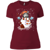 Image of Christmas Snowman Siberian husky Funny T-shirt