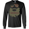 Image of 'Merica Patriotic Beard Sunglasses Flag T-shirt