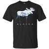 Image of Alaska Day Moose Snowy Mountain Long Sleeve Shirt