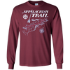 Image of Appalachian Trail Map Retro Hiking Long Sleeve Tee Shirt