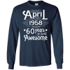 Image of April 1958 T-shirt Turning 60 Years Of Being Awesome