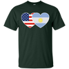 Image of ARGENTINA USA Flag Twin Heart TShirt for Argentine Americans