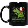 Image of Santa Riding Dinosaur Tyrannosaurus Gift Tshirt