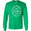 Image of "Grateful Thankful Blessed " Floral Thanksgiving Fall Tee
