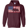 Image of American Flag Patriotic Wild Feral Pig Hunting T-Shirt USA