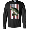 Image of American Flag Patriotic Bass Fishing Shirt for Men Women