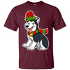 Image of Christmas Siberian Husky Dog T-Shirt, Puppy Xmas Gift