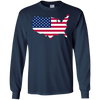 Image of American Flag LS T-Shirt 4th of July America Graphic Tee