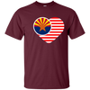 Image of Arizona Flag Shirt USA American Flag T-Shirt Vintage Heart