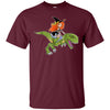 Image of Witch Riding Dinosaur Halloween Costume Funny Gift Shirt