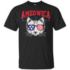 Image of Ameowica Cat With Flag Sunglasses Funny 4th Of July T-Shirt