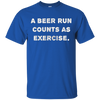 Image of "Une course de bière compte comme un exercice." t-shirt d'entraînement drôle de bière