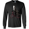 Image of Wolf Howling at the Moon on a Bicycle T-Shirt - Ironic Tee