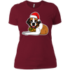 Image of Christmas St. Bernard Dog T-Shirt, Puppy Xmas Gift