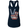 Image of 4th of July Vintage American Flag Big Peace Sign T-Shirt