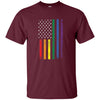 Image of Arc-en-ciel de drapeau américain manche du partisan de LGBT Long Tshirt