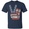 Image of 4th of July Vintage American Flag Big Peace Sign T-Shirt