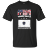 Image of American By Birth Proudly Raised In Massachusetts Flag Shirt