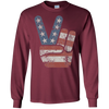 Image of 4th of July Vintage American Flag Big Peace Sign T-Shirt