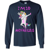 Image of 10 and fabulous sweet tenth-Birthday unicorn dab t shirt